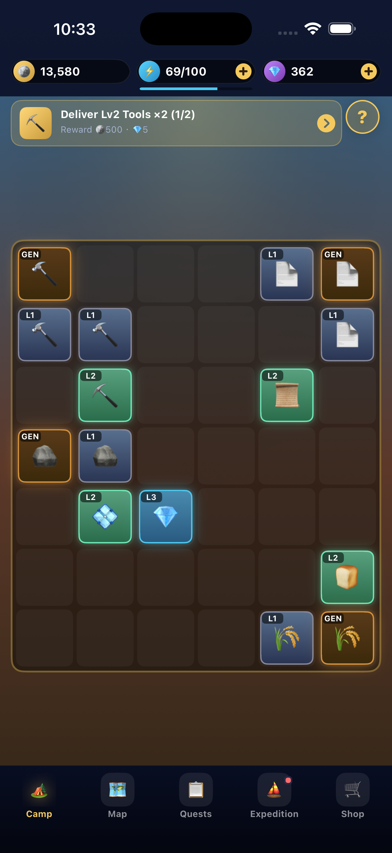 Camp merge board preview