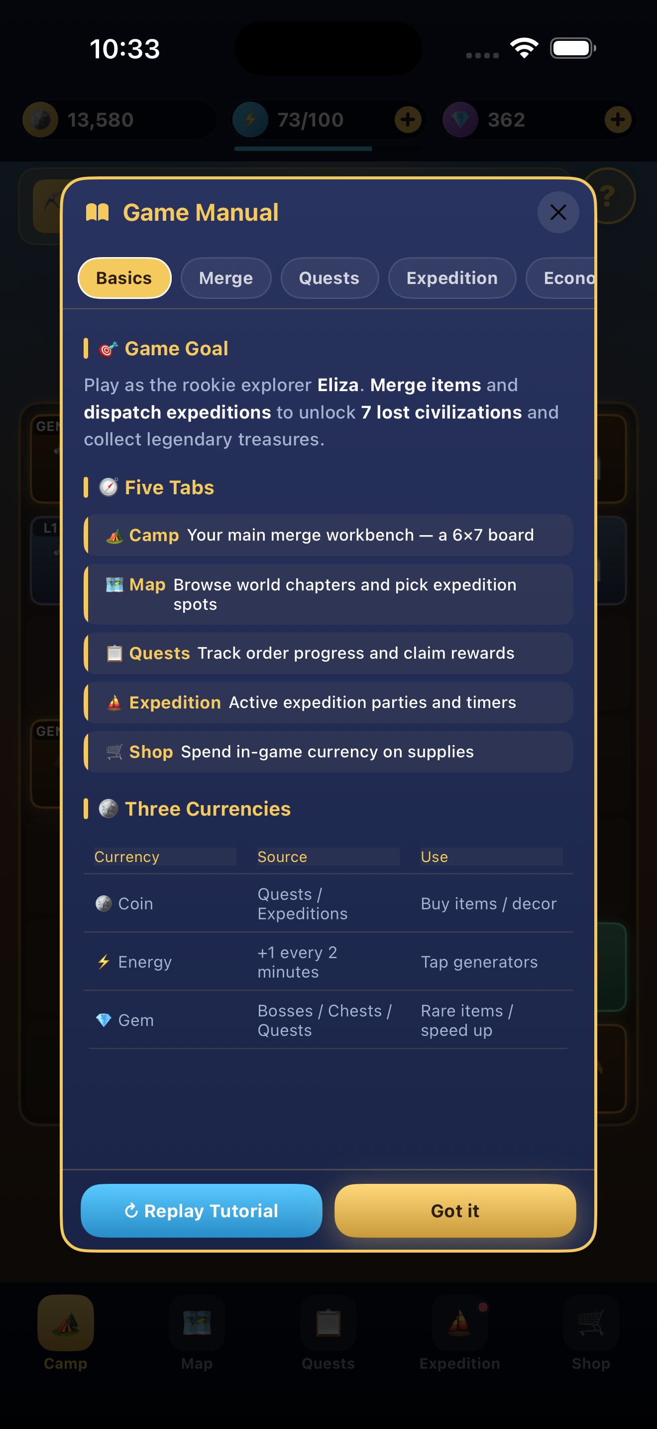 Treasure Journey in-game shop with daily deals